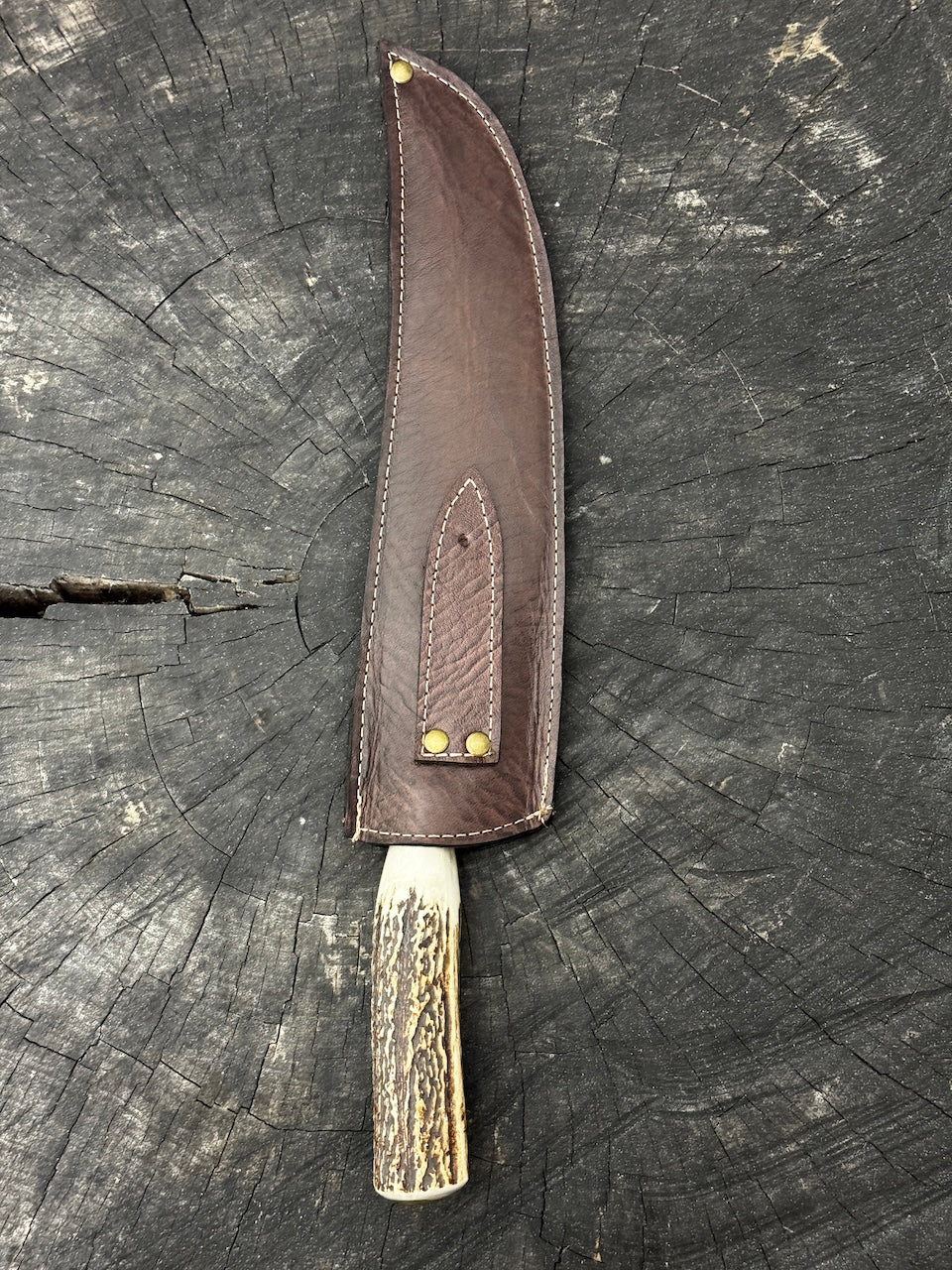 10" Butchers Knife, Deer Antler, SS440 - 250mm