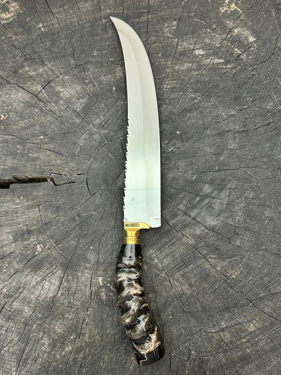 10&quot; Butchers Knife, Antelope Horn, SS440 - 250mm