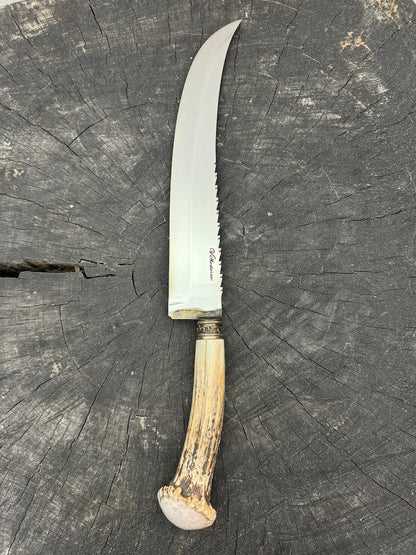 10&quot; Butchers Knife, Deer Antler, SS440 - 250mm