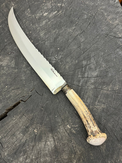 10&quot; Butchers Knife, Deer Antler, SS440 - 250mm