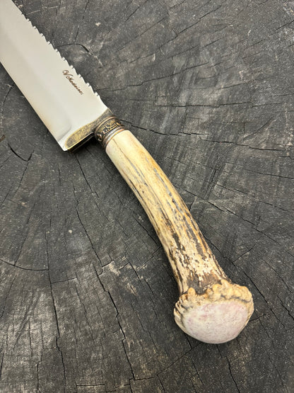 10&quot; Butchers Knife, Deer Antler, SS440 - 250mm