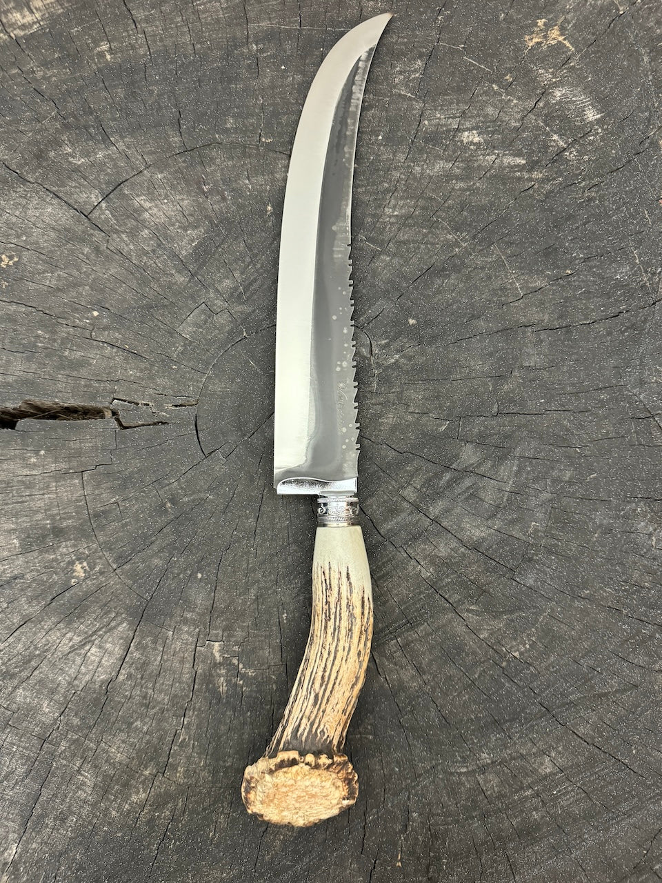 10&quot; Butchers Knife, Deer Antler, RSS440 - 250mm