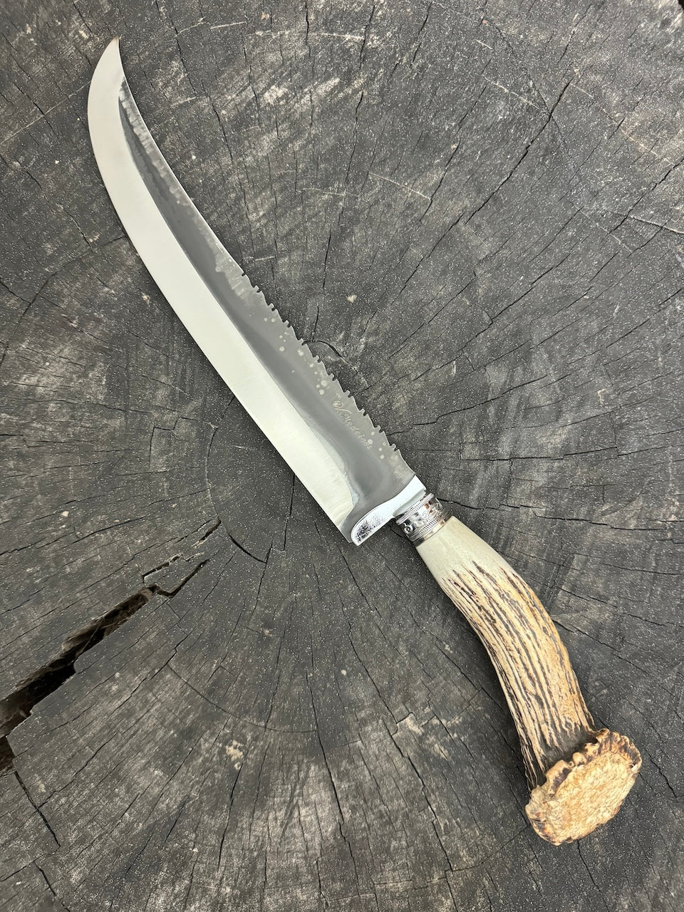 10&quot; Butchers Knife, Deer Antler, RSS440 - 250mm