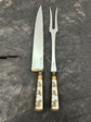 BBQ Knife & Fork Duo Set, Brass Handle, SS440 - 250mm