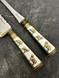 BBQ Knife & Fork Duo Set, Brass Handle, SS440 - 250mm