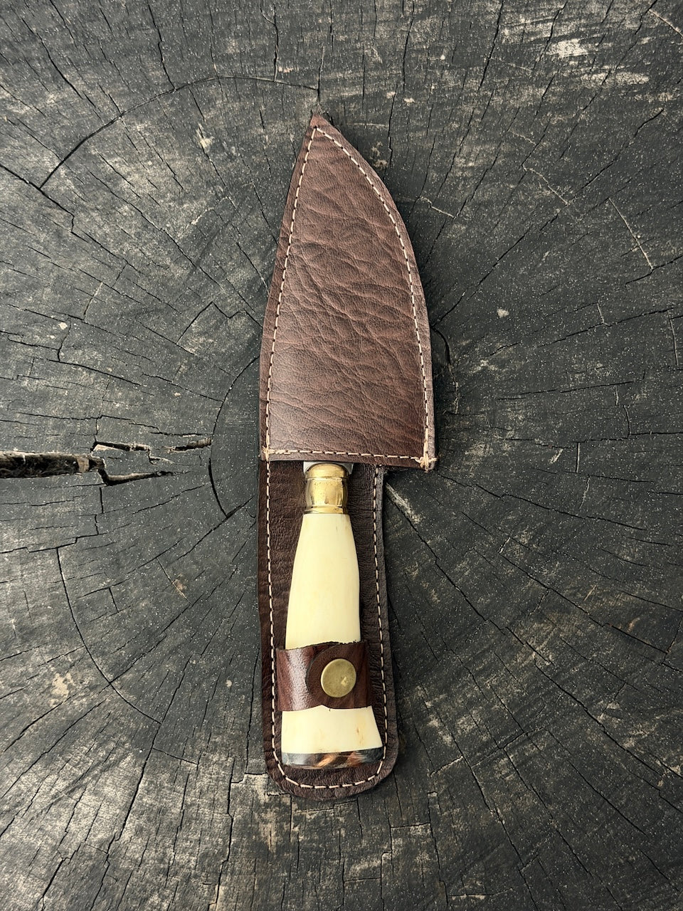 4” Skinner Knife, Ostrich Bone, SS420 - 105mm