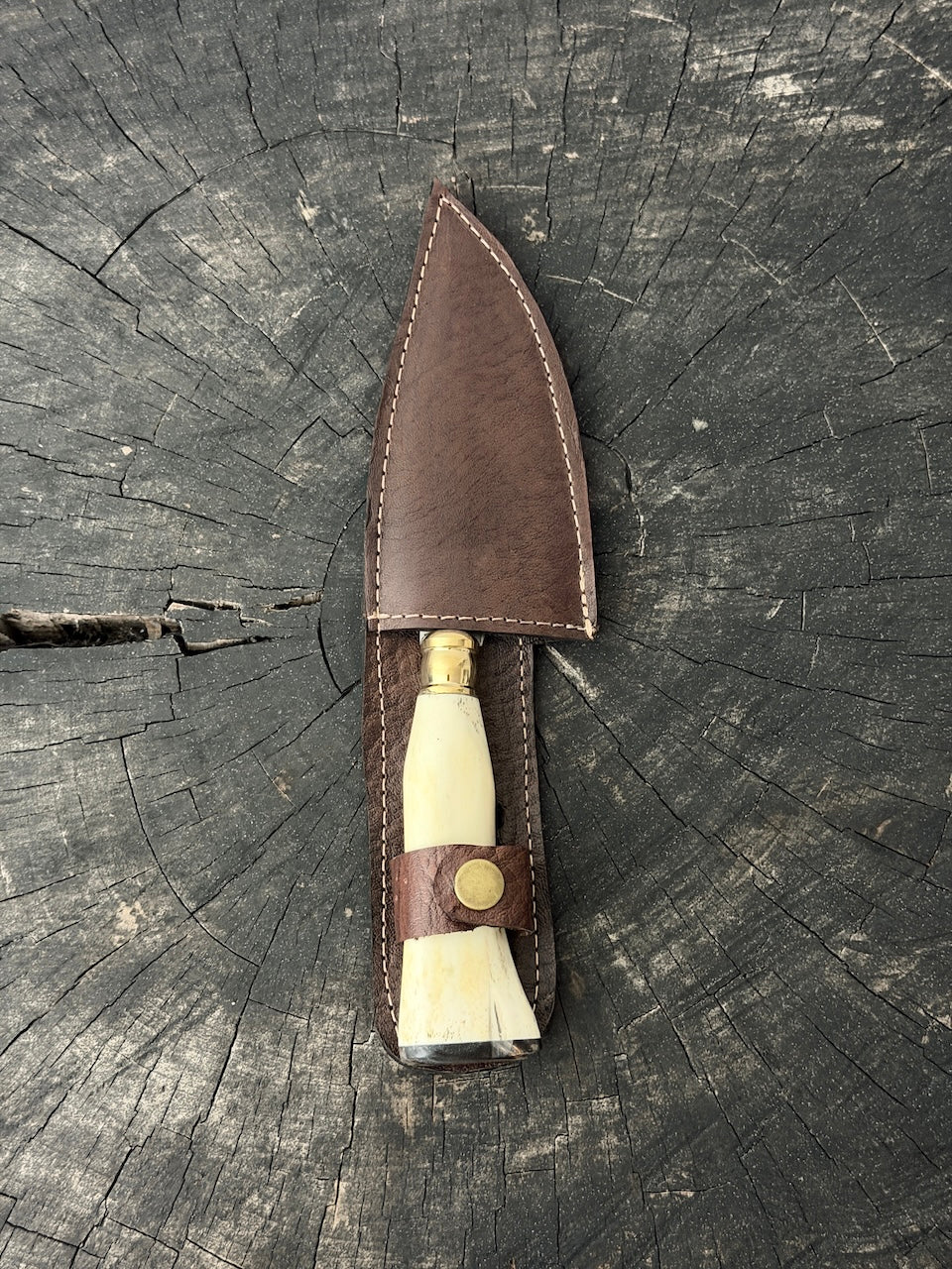 4” Skinner Knife, Ostrich Bone, SS420 - 105mm