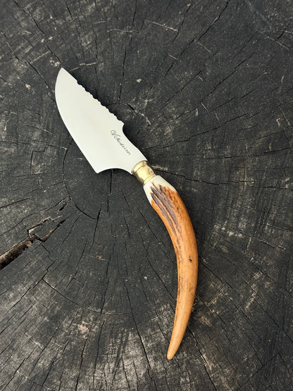 4” Skinner Knife, Deer Antler - SS420 - 105mm