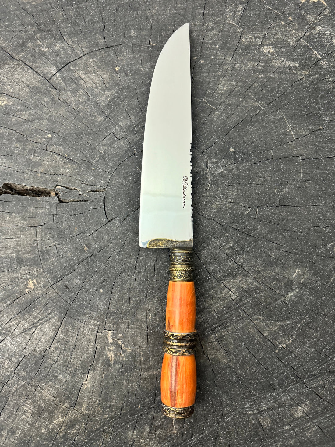 8&quot; Artisan Knife, Native Hardwood &amp; Nickel Rings, SS440 - 190mm