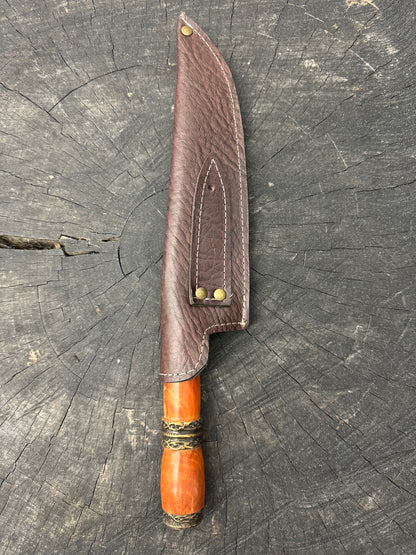 8&quot; Artisan Knife, Native Hardwood &amp; Nickel Rings, SS440 - 190mm