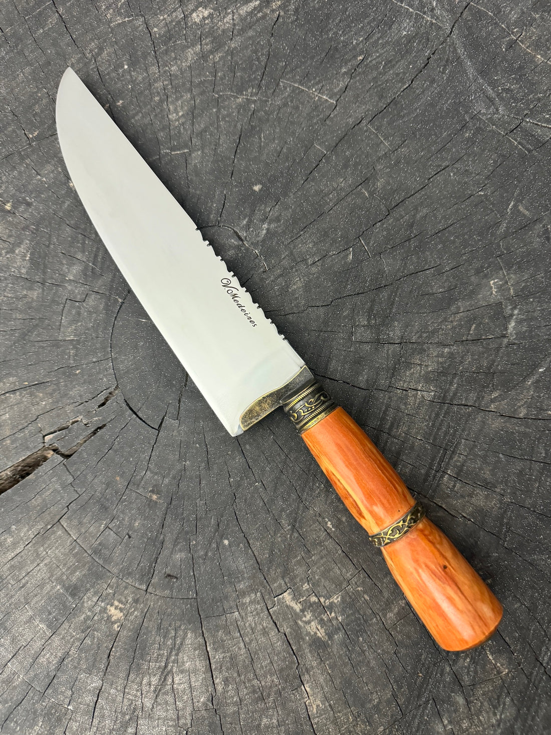 8&quot; Artisan Knife, Native Hardwood &amp; Nickel Rings, SS440 - 190mm