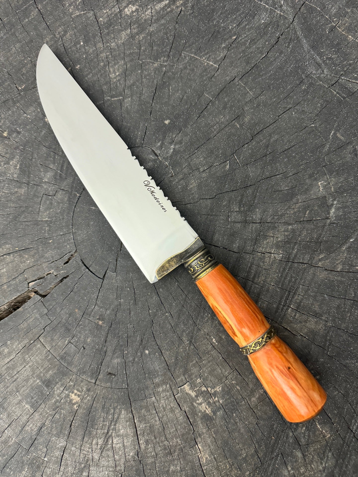 8&quot; Artisan Knife, Native Hardwood &amp; Nickel Rings, SS440 - 190mm