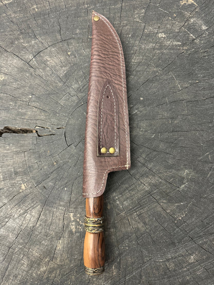 8&quot; Artisan Knife, Native Hardwood &amp; Nickel Rings, SS440 - 190mm