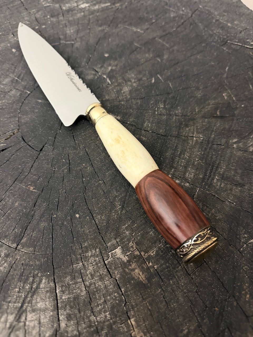 6" Utility Knife, Ostrich Bone &amp; Jacaranda Hardwood, SS440 - 150mm