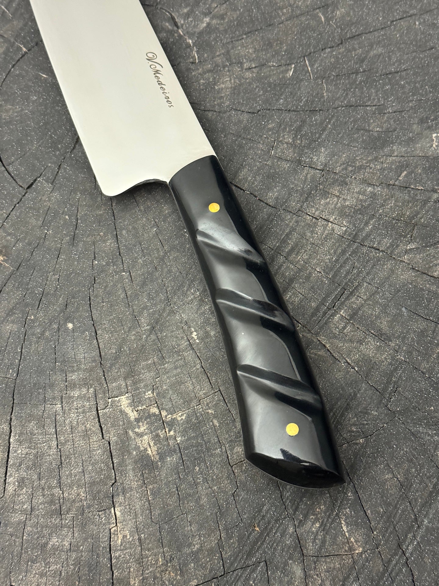8&quot; Artisan Knife, Full Tang, Custom Block, SS440 - 190mm