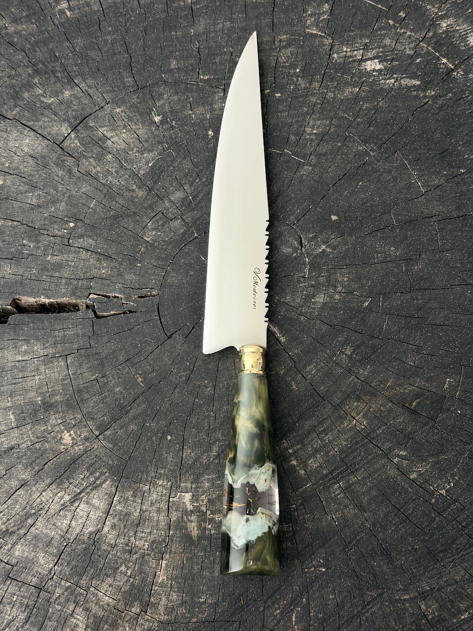 8" Chef Knife, Glowing Hybrid Custom Block, SS440 - 200mm