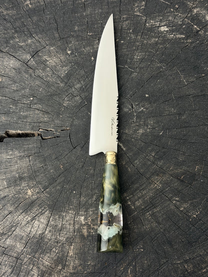 8" Chef Knife, Glowing Hybrid Custom Block, SS440 - 200mm