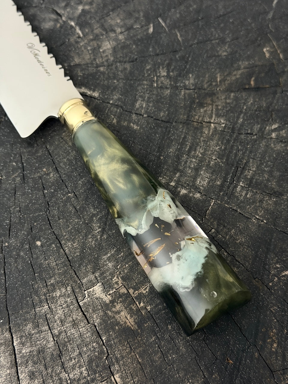 8" Chef Knife, Glowing Hybrid Custom Block, SS440 - 200mm