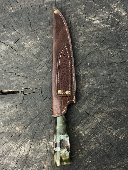 8" Chef Knife, Glowing Hybrid Custom Block, SS440 - 200mm