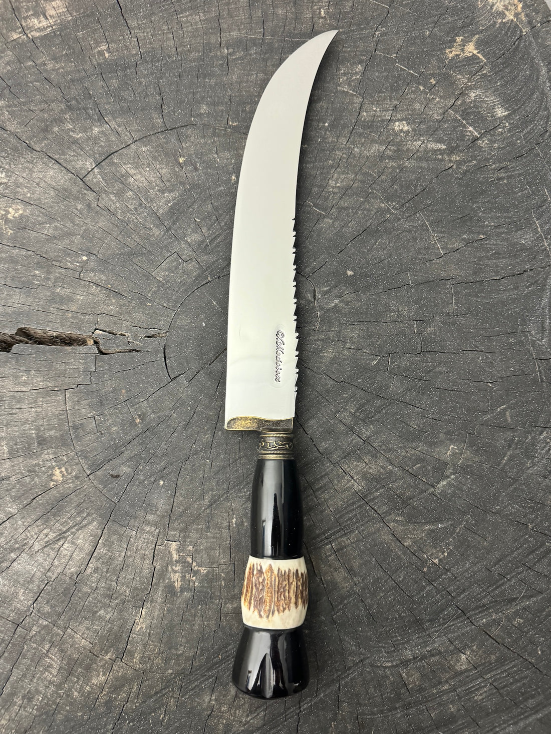 10&quot; Butchers Knife, Custom Antler, SS440 - 250mm