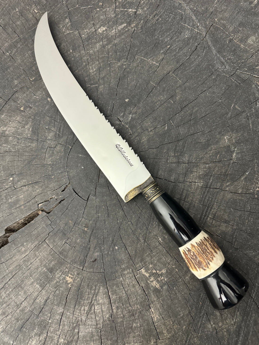 10&quot; Butchers Knife, Custom Antler, SS440 - 250mm
