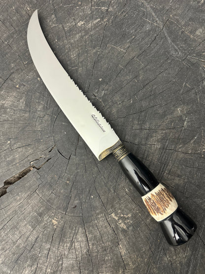 10&quot; Butchers Knife, Custom Antler, SS440 - 250mm