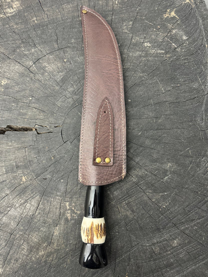 10&quot; Butchers Knife, Custom Antler, SS440 - 250mm