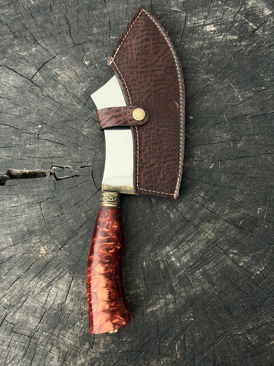 7" Cutelo Wild Cleaver, Inferno Custom Block, SS440 - 180mm