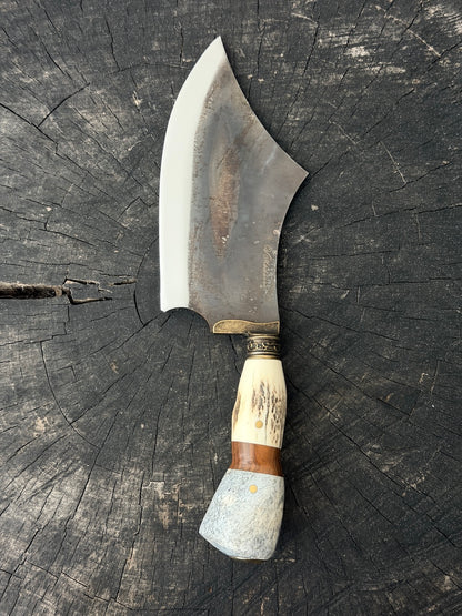 7" Cutelo Wild Cleaver, Whale Rib Bone, RSS440 - 180mm