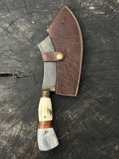 7" Cutelo Wild Cleaver, Whale Rib Bone, RSS440 - 180mm