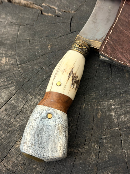 7" Cutelo Wild Cleaver, Whale Rib Bone, RSS440 - 180mm