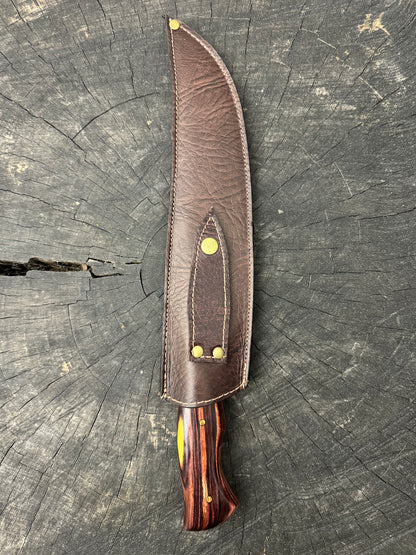 8.5&quot; Damascus Butcher Knife, Integral Bolster, Native Hardwood, 200 Layers CS1095 15n20