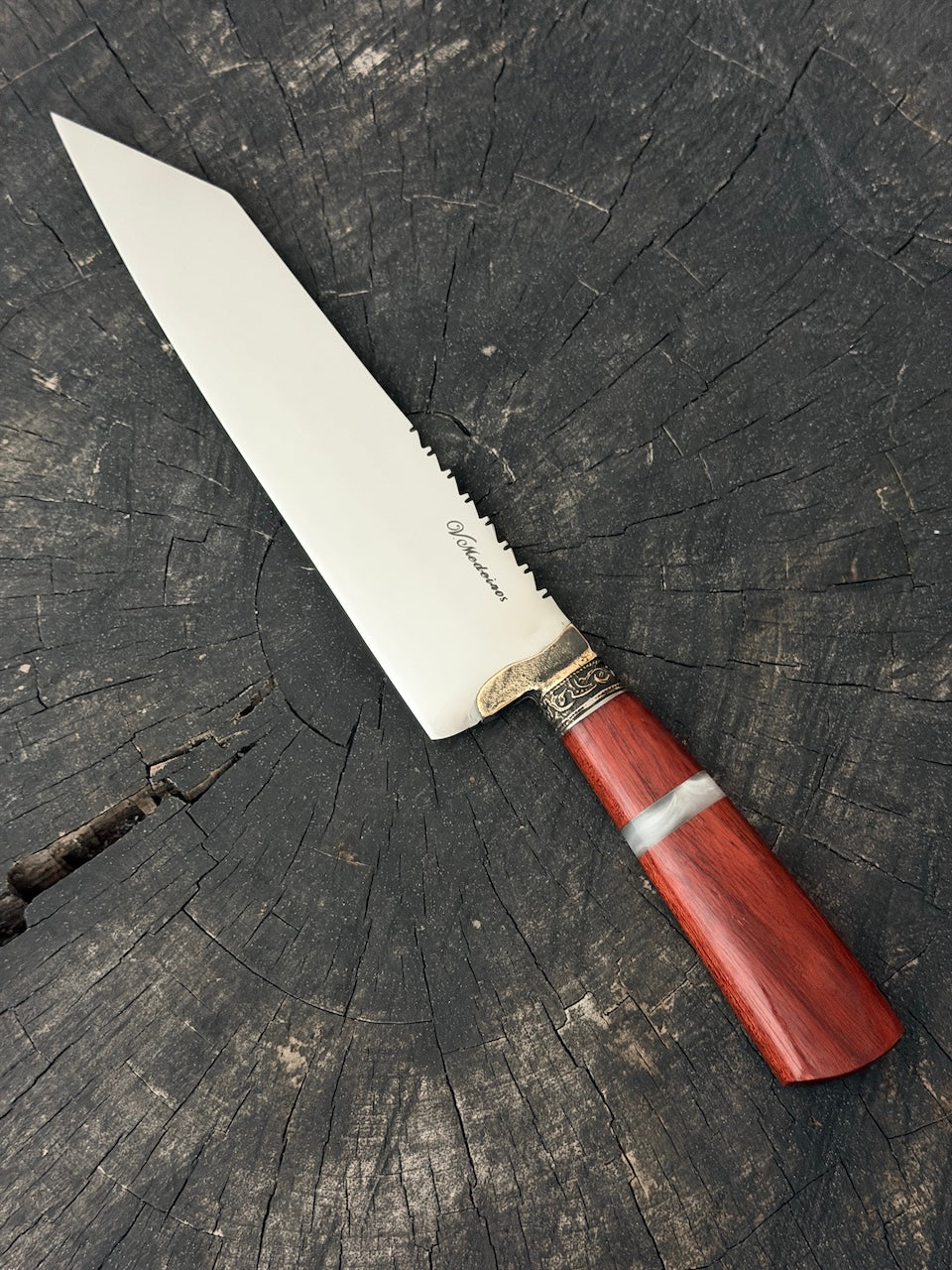 9" Bunka Pro Knife, Pau Brasil Hardwood, SS440 - 220mm