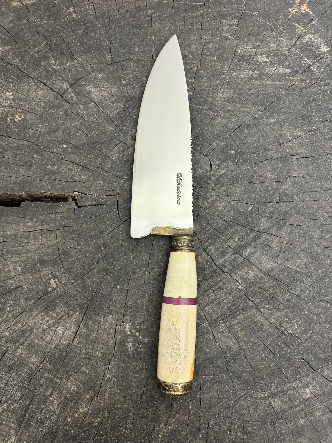 8" Picanha Chef Knife, Ostrich Bone, SS440 - 200mm
