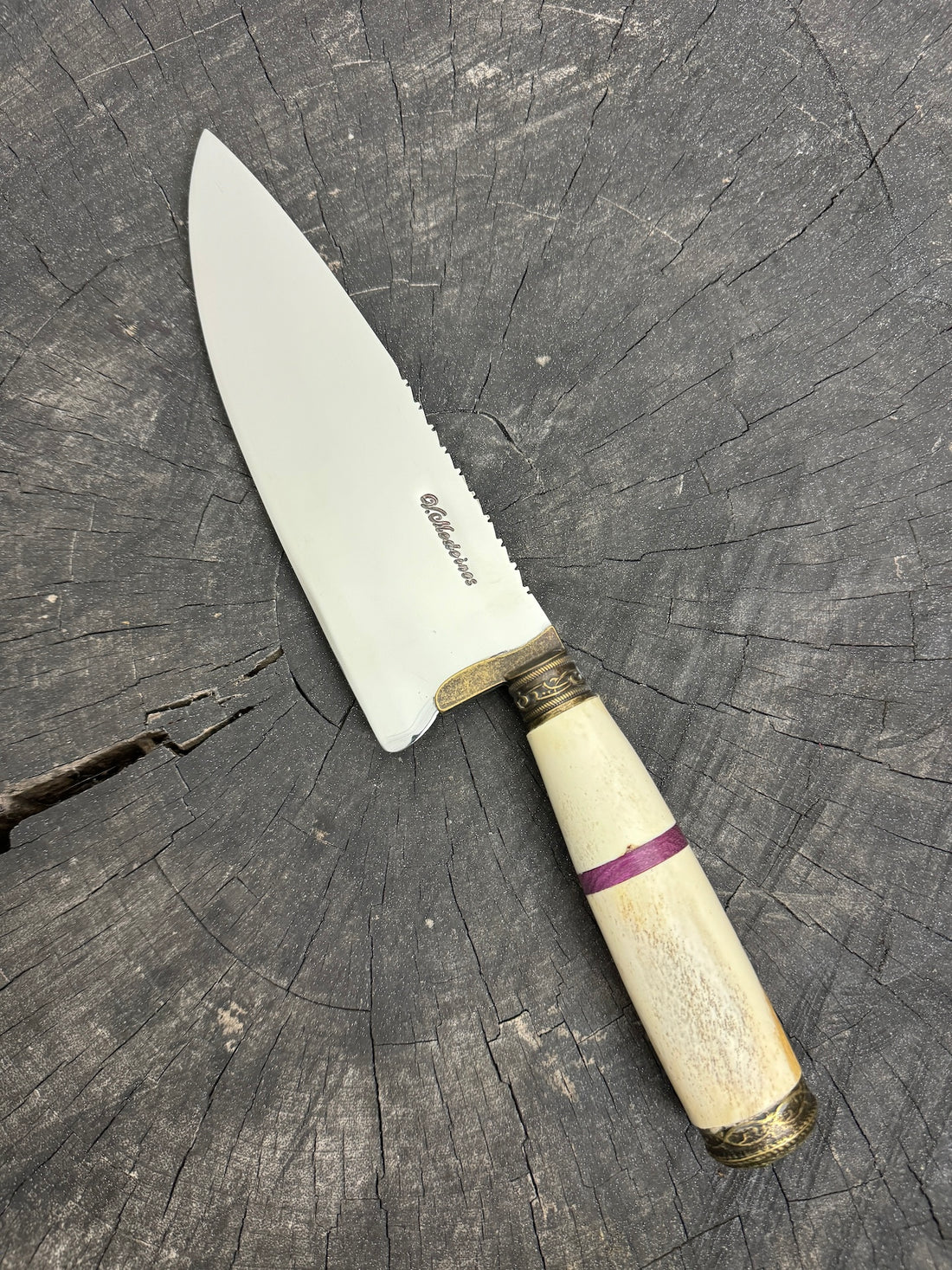 8" Picanha Chef Knife, Ostrich Bone, SS440 - 200mm