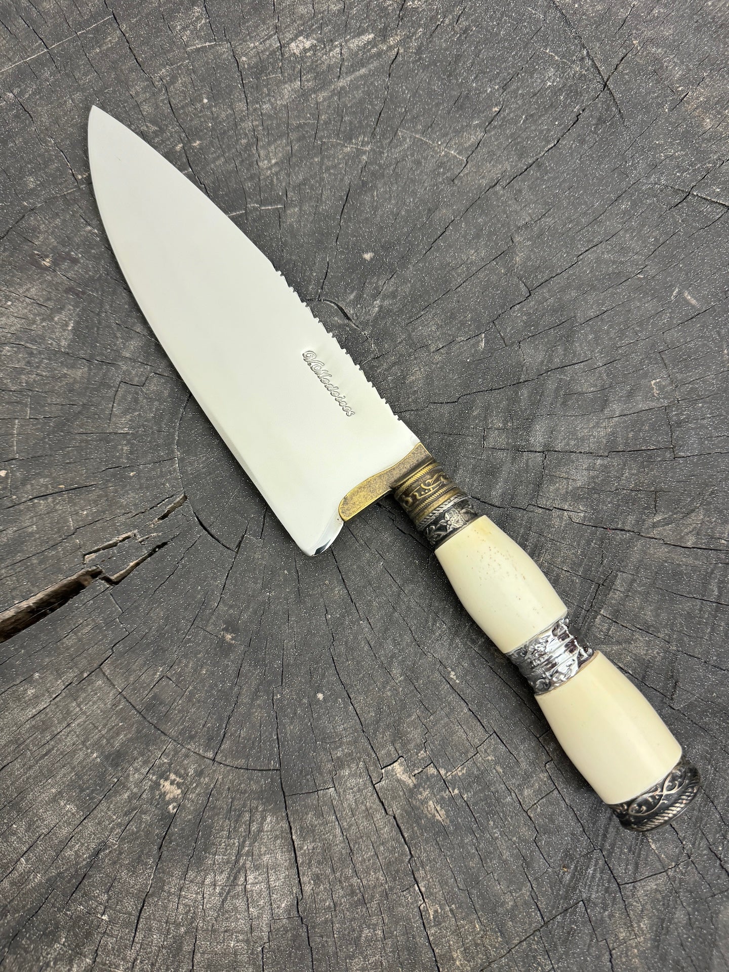 8&quot; Picanha Chef Knife, Ostrich Bone, SS440 - 200mm