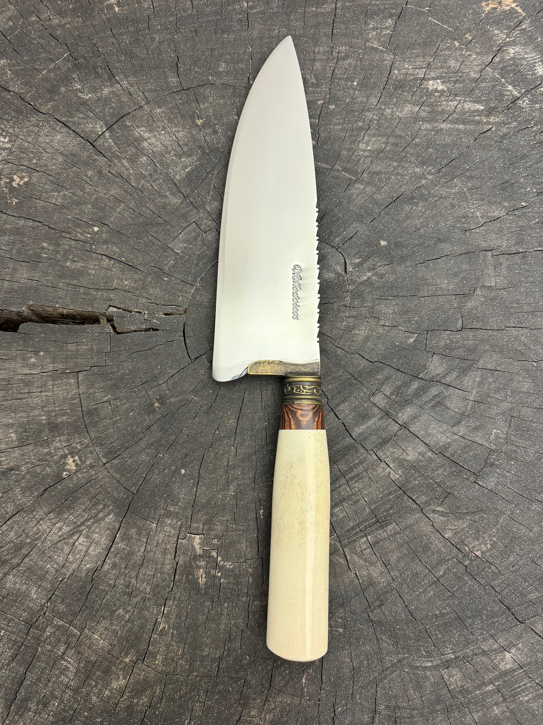 8" Picanha Chef Knife, Ostrich Bone, SS440 - 200mm