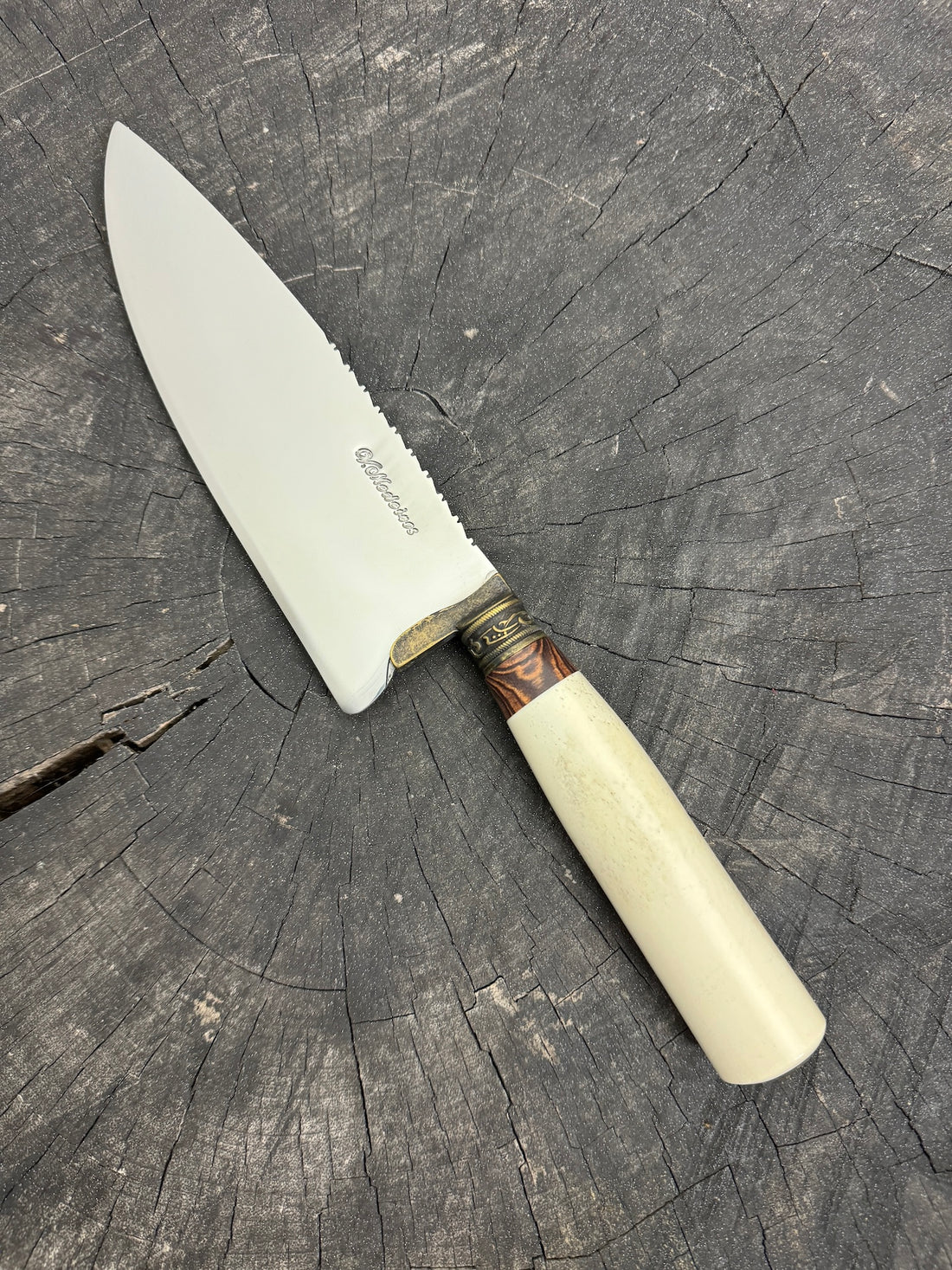 8" Picanha Chef Knife, Ostrich Bone, SS440 - 200mm