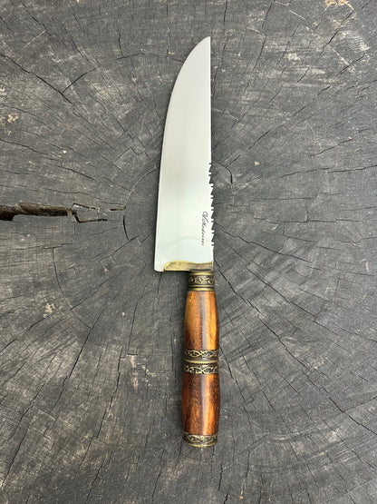 8&quot; Artisan Knife, Native Hardwood &amp; Nickel Rings, SS440 - 190mm