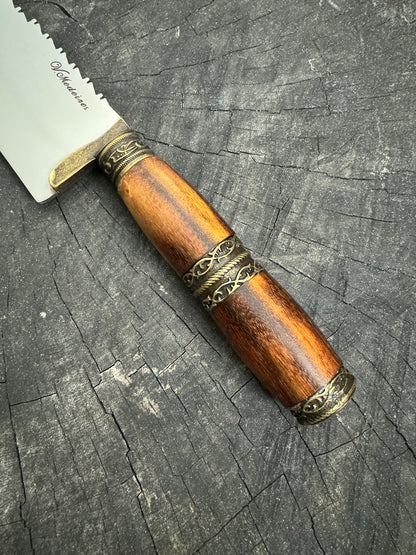 8&quot; Artisan Knife, Native Hardwood &amp; Nickel Rings, SS440 - 190mm