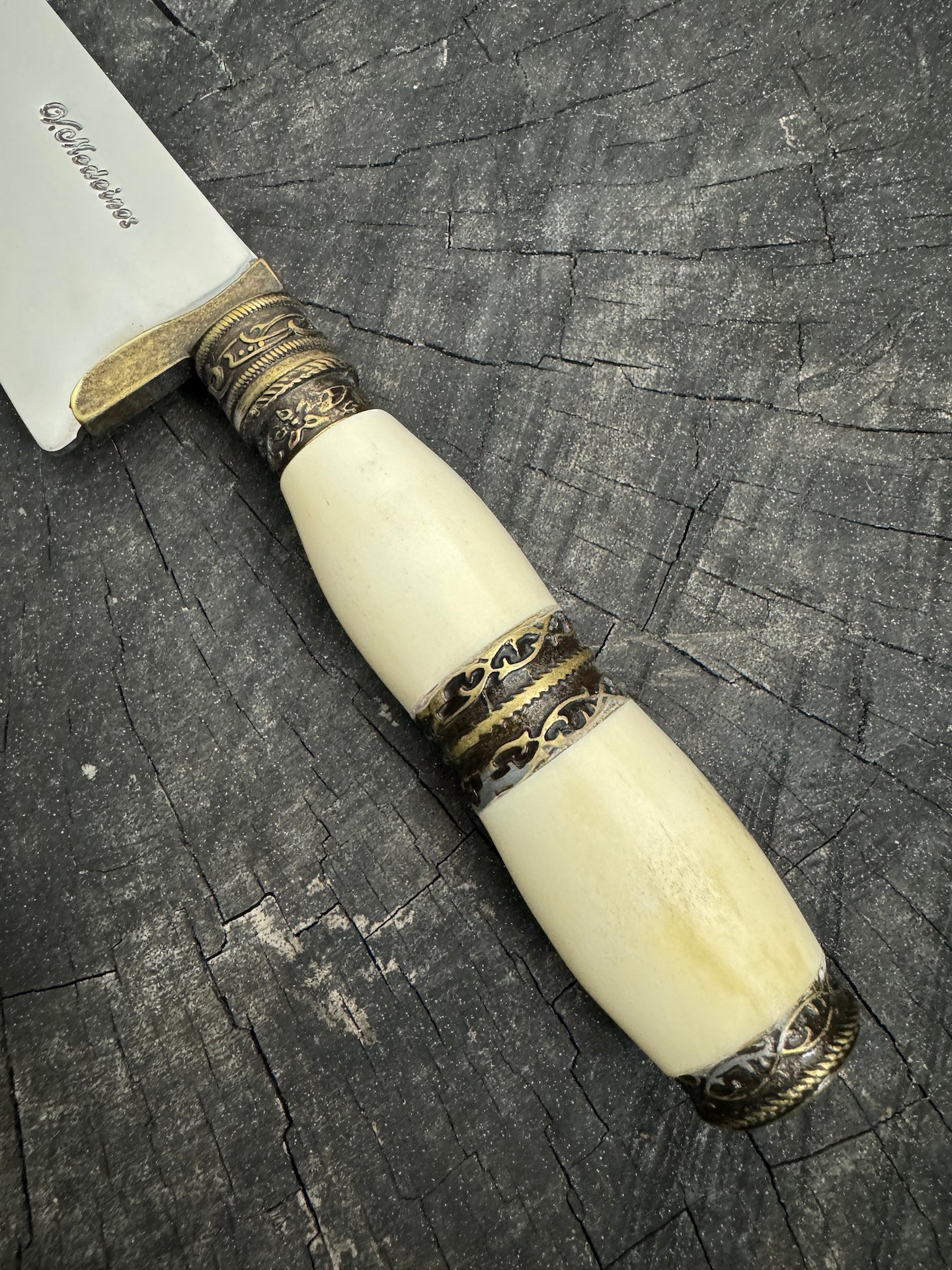 9&quot; Artisan BBQ Knife, Ostrich Bone, SS440 - 230mm