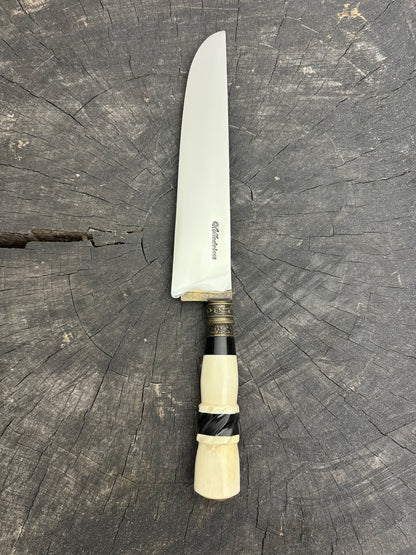 9&quot; Artisan BBQ Knife, Ostrich Bone, SS440 - 230mm