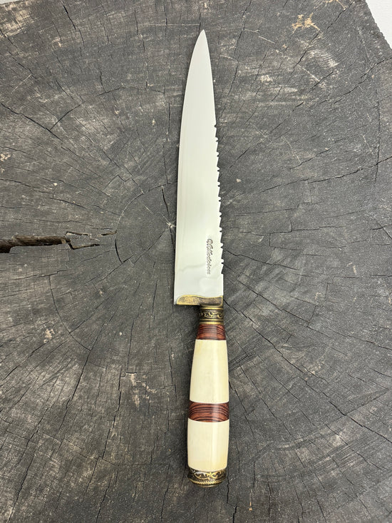 10" Chef Knife, Ostrich Bone, SS420 - 250mm