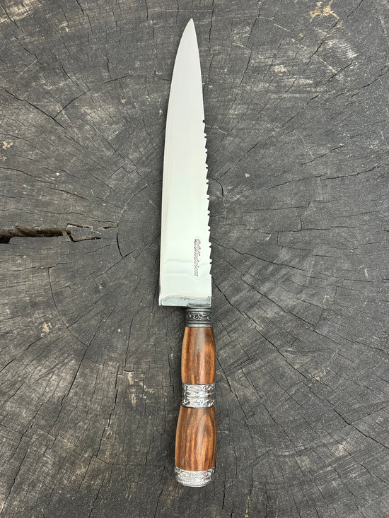 10" Chef Knife, Jacaranda Hardwood & Nickel Ring SS440 - 250mm