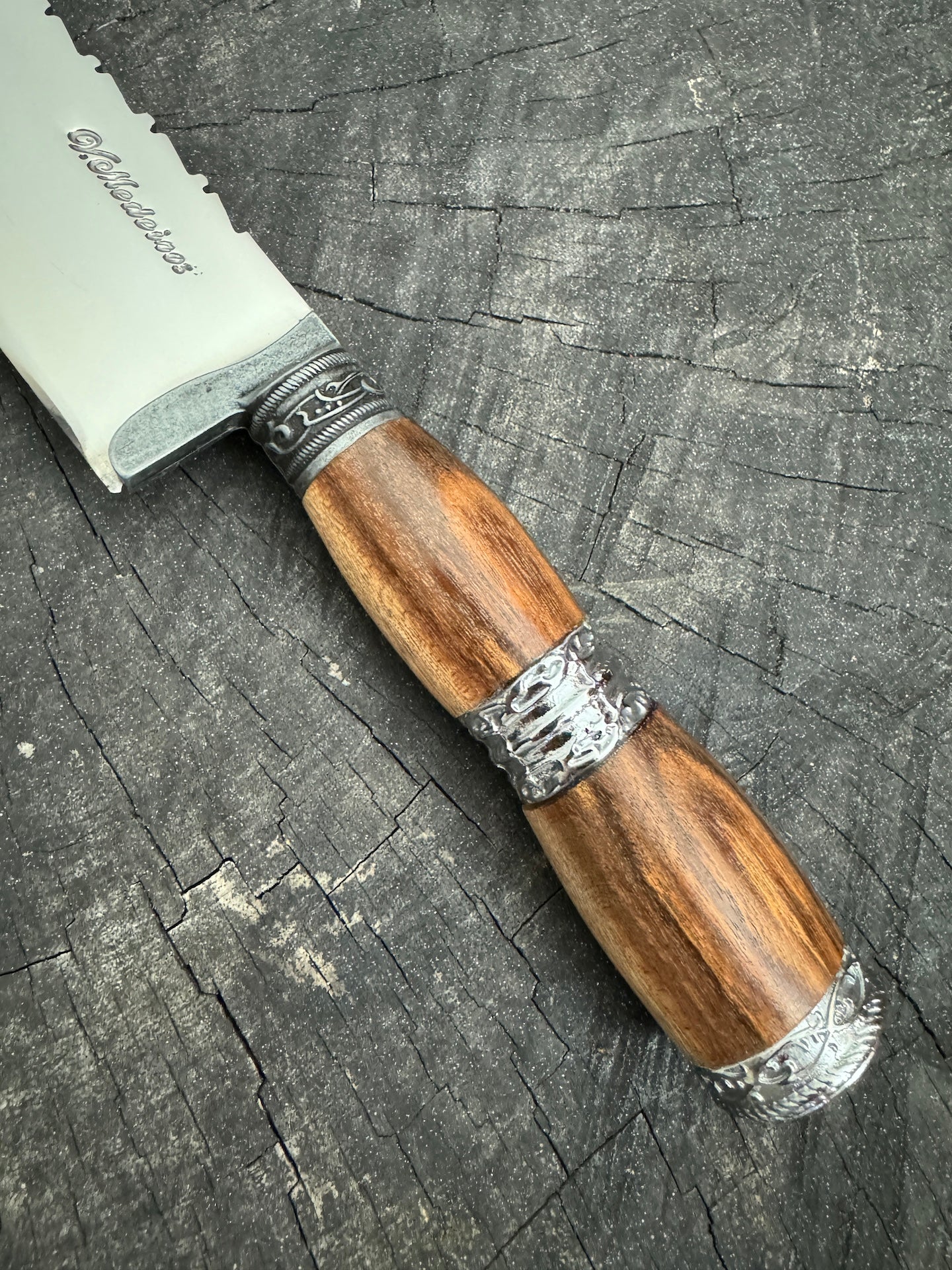 10&quot; Chef Knife, Jacaranda Hardwood &amp; Nickel Ring SS440 - 250mm