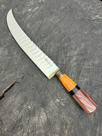 10&quot; Butchers Tiger Knife, Native Hardwood, SS440 - 250mm