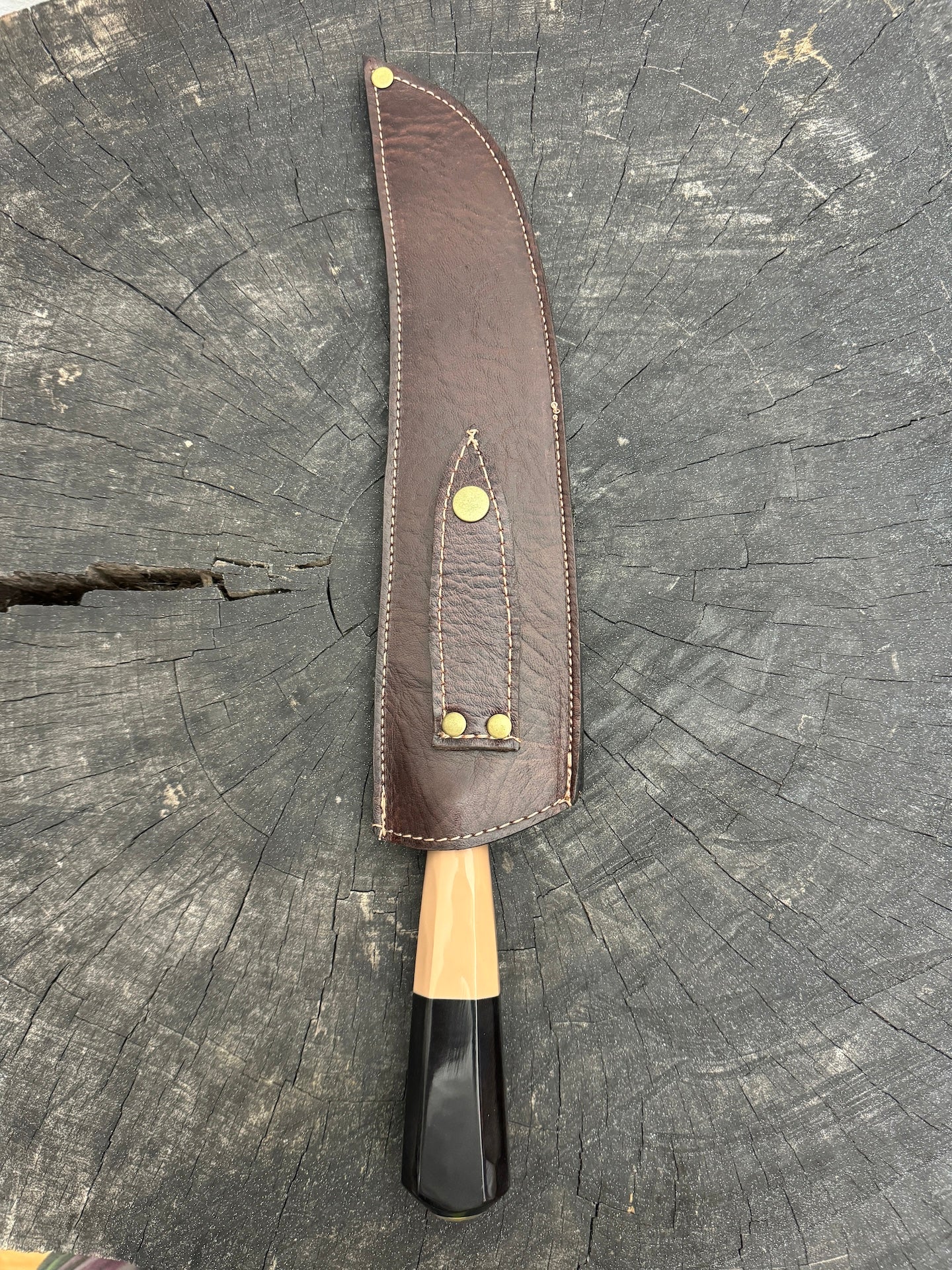 10&quot; Butchers Tiger Knife, Custom Block, SS440 - 250mm