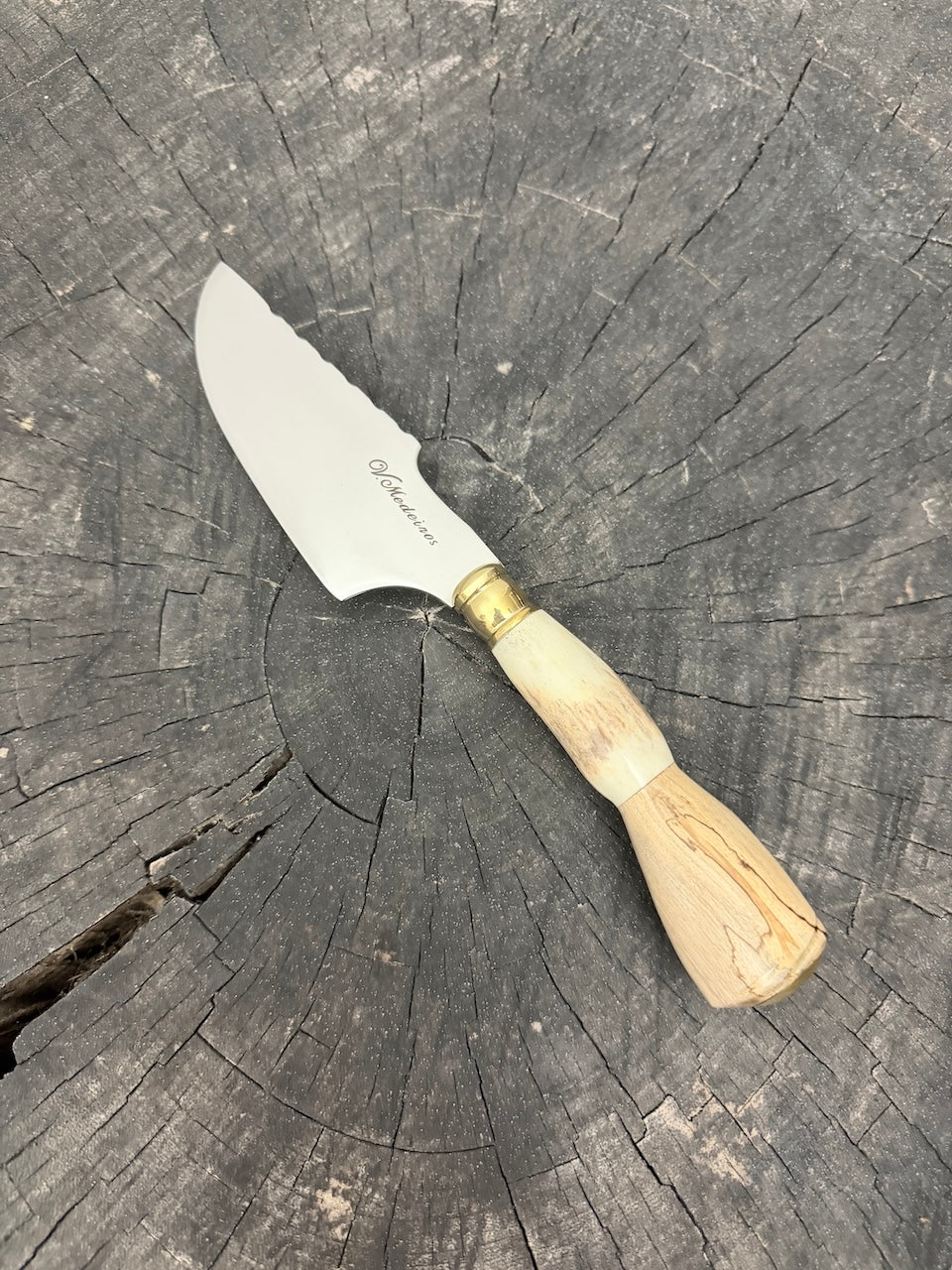 4” Skinner Knife, Deer Antler &amp; Orange Tree - SS420 - 105mm