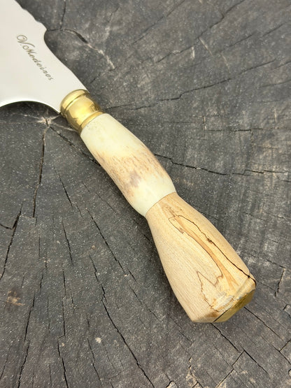 4” Skinner Knife, Deer Antler &amp; Orange Tree - SS420 - 105mm