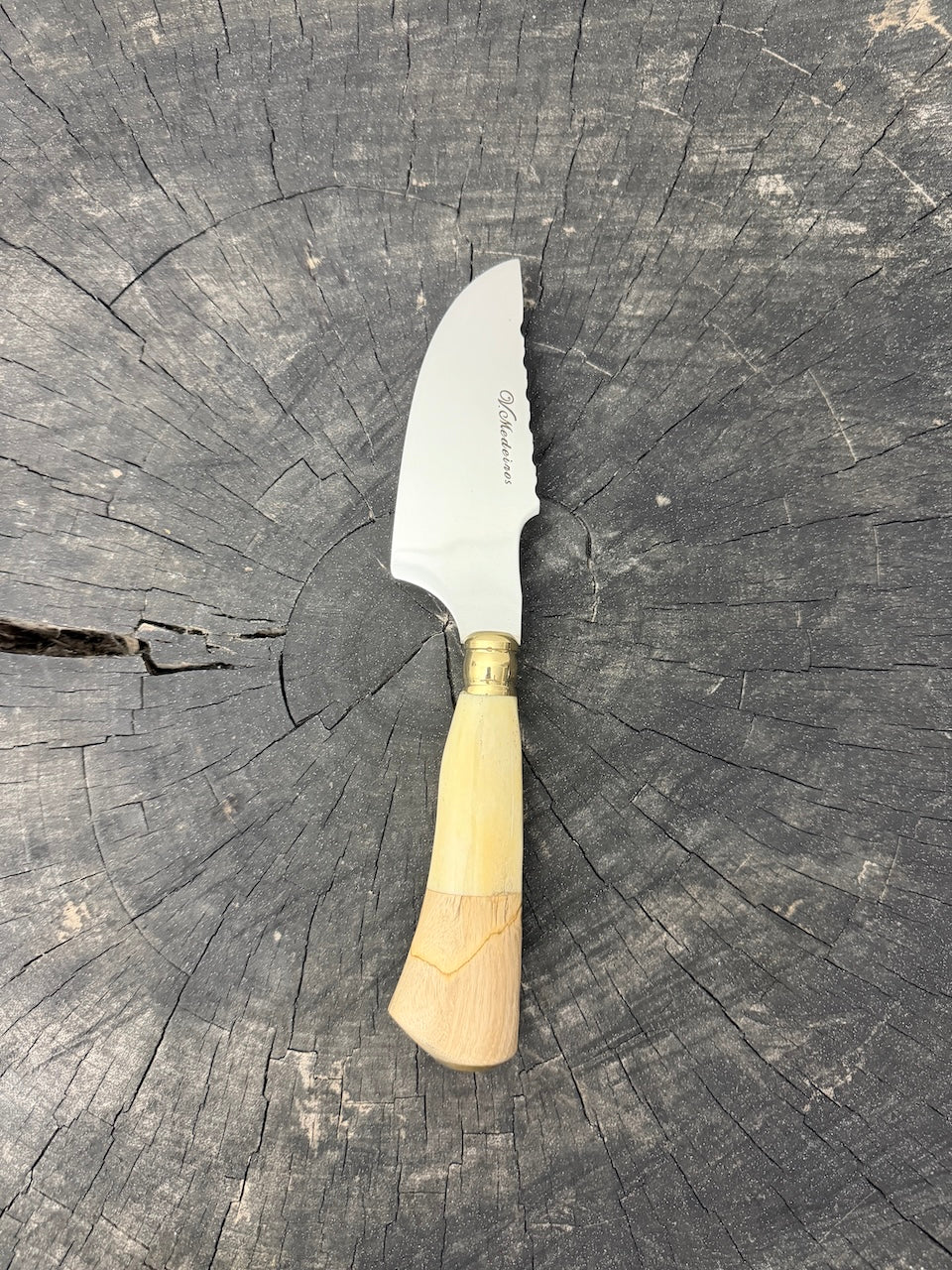 4” Skinner Knife, Ostrich Bone &amp; Orange Tree - SS420 - 105mm